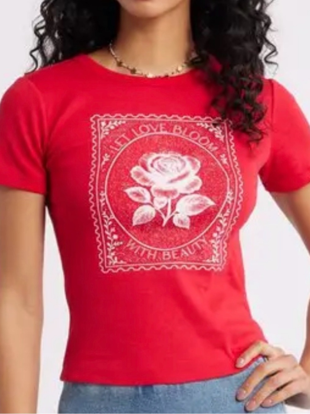 NWT BP tee shirt - Red Rose Let Love Bloom